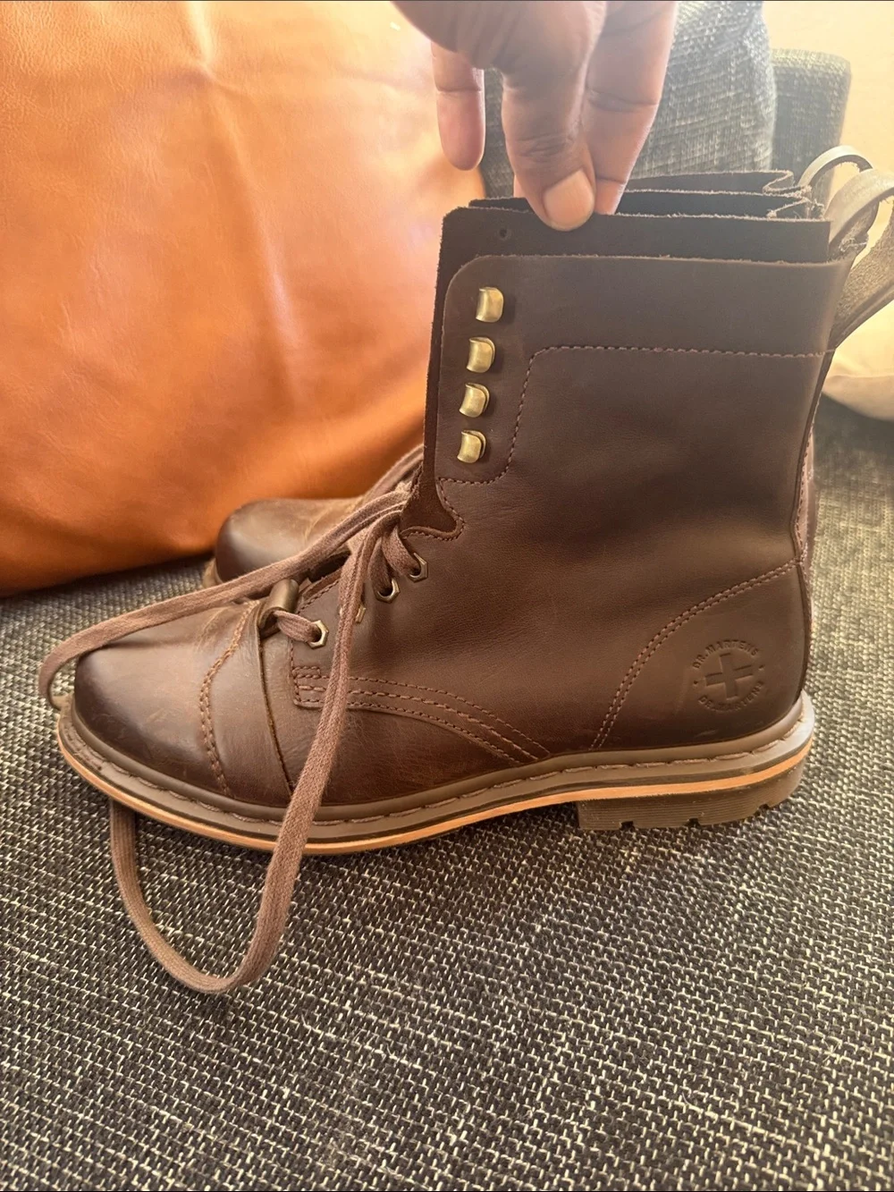 Dr. Martens Brown Leather Lace-Up Boots Rare Discontinued style
